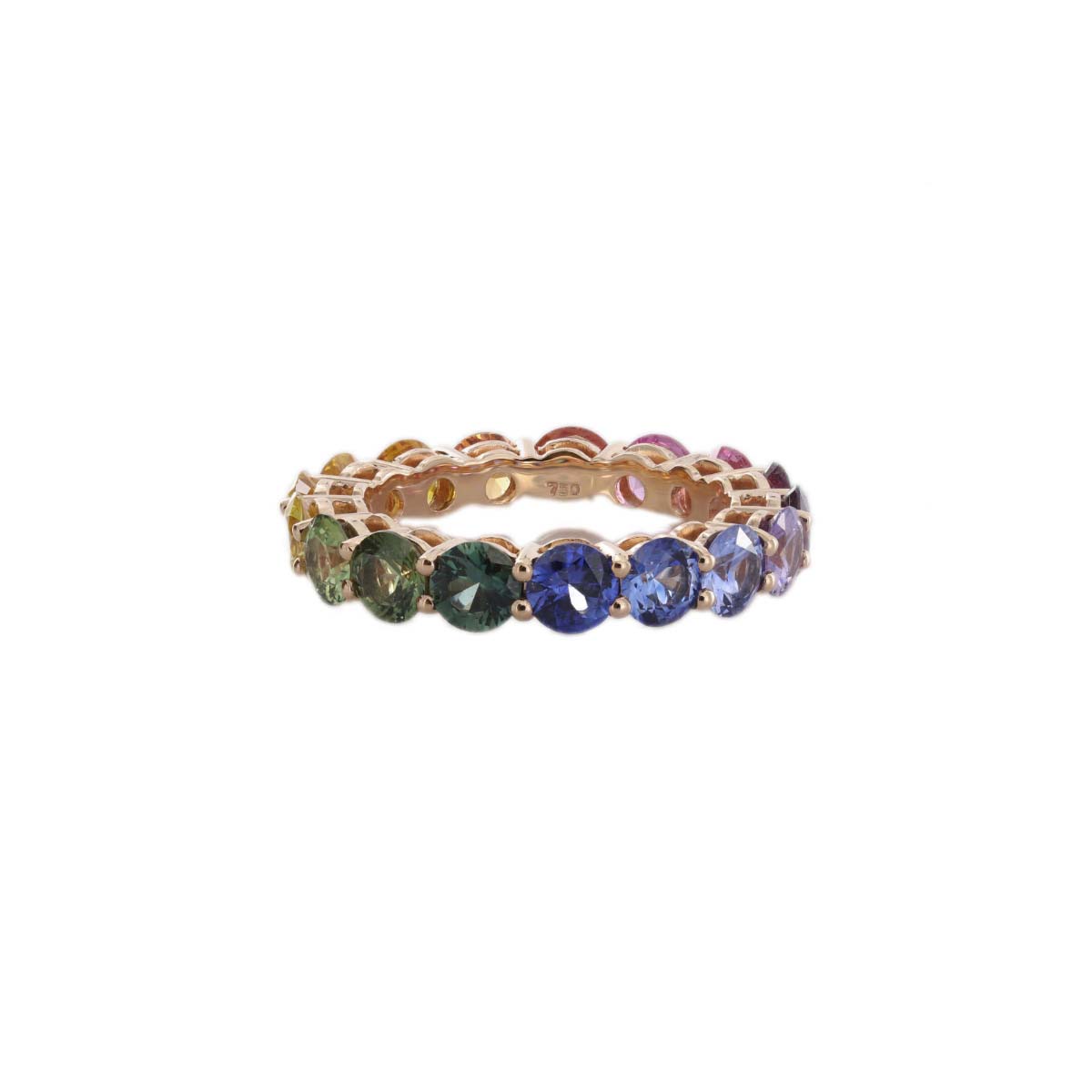 London Collection Rose Gold Round Mixed Sapphire Ring