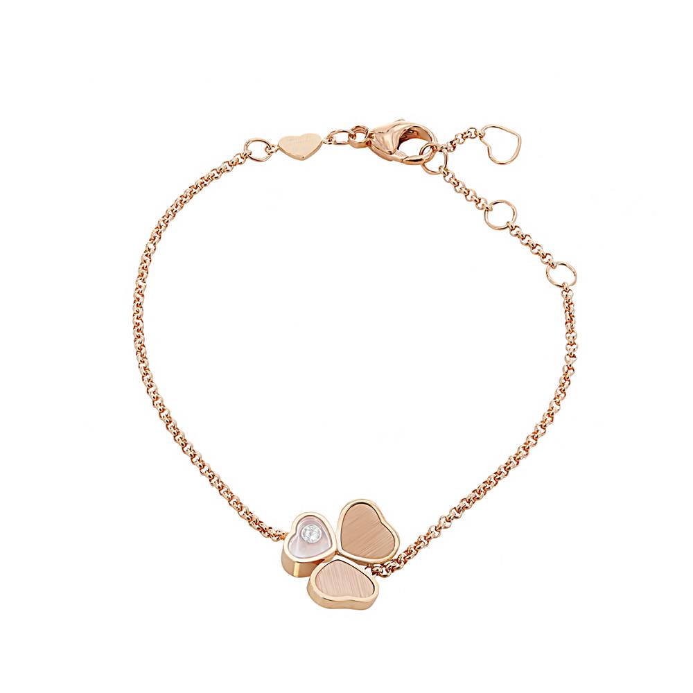 Chopard Happy Hearts Wings Rose Gold Diamond Heart Bracelet