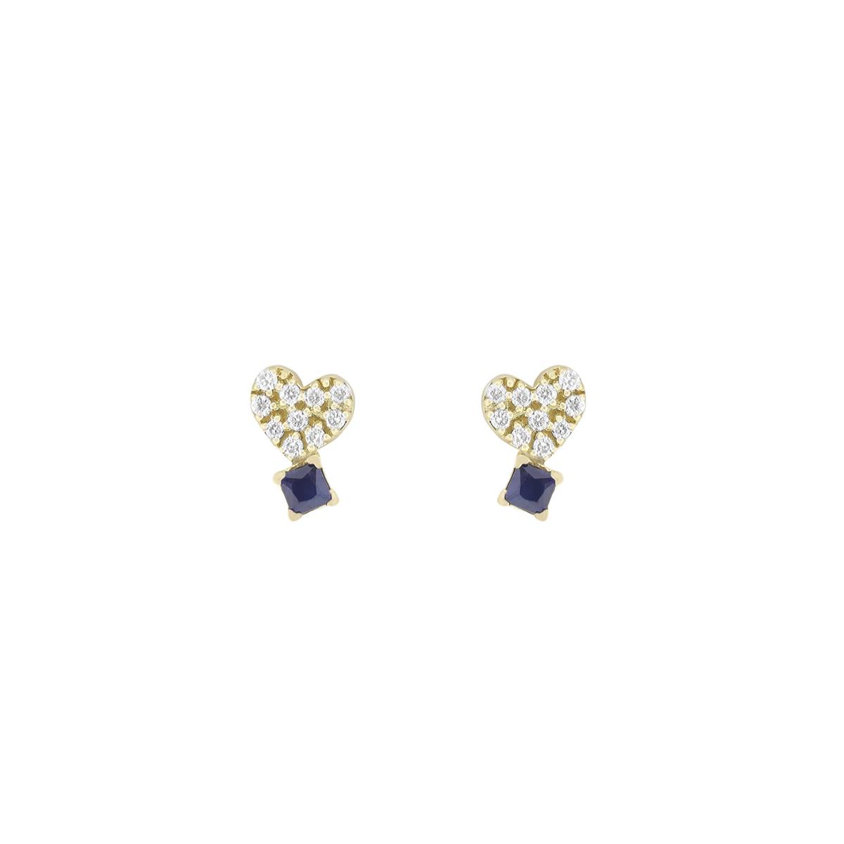 Four Point Diamond Flat Back Stud Earring 14ct Gold — The Wearer | Londons  best independent jewellery brands