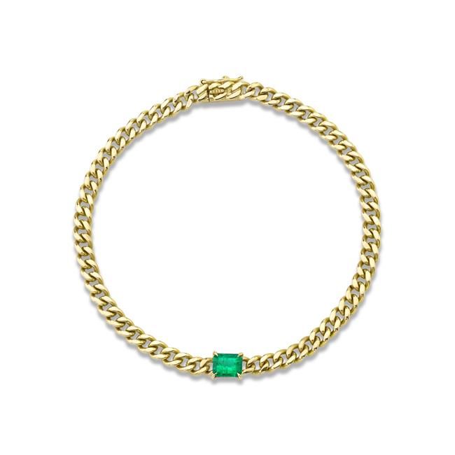 Anita Ko 18k Yellow Gold Emerald Cuban 