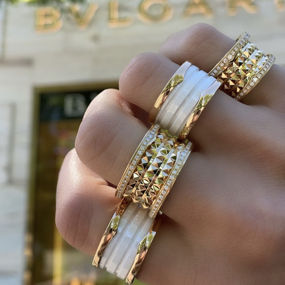 Bvlgari B.Zero1 White Gold Four Band Diamond Ring