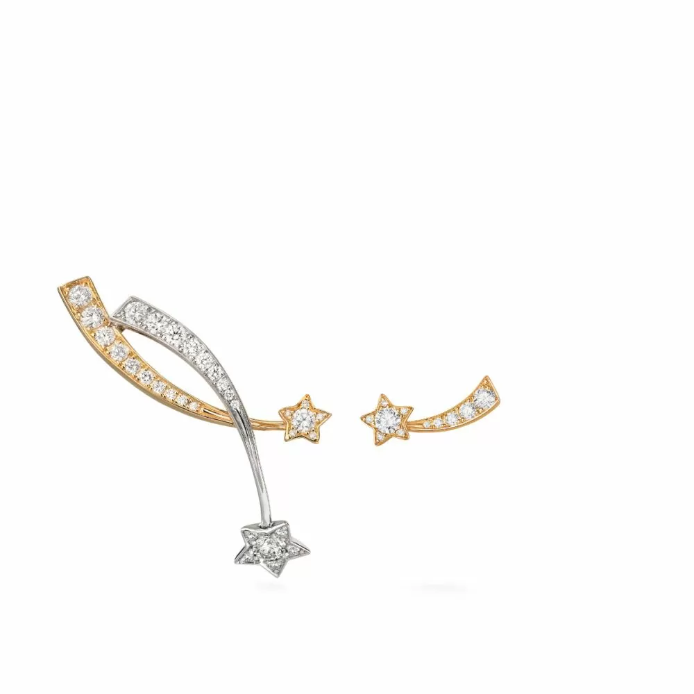 chanel earrings gold diamond star