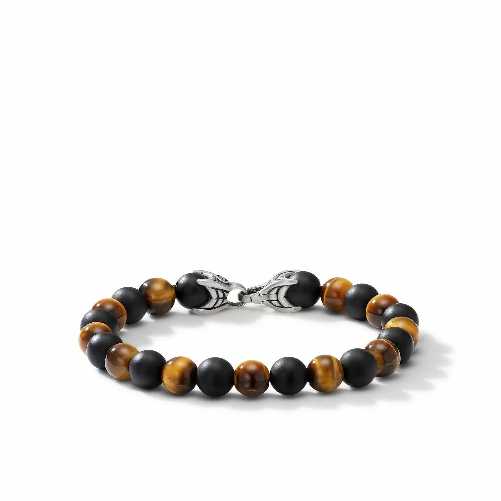 David Yurman Spiritual Beads Bracelet with Tiger s Eye and Black