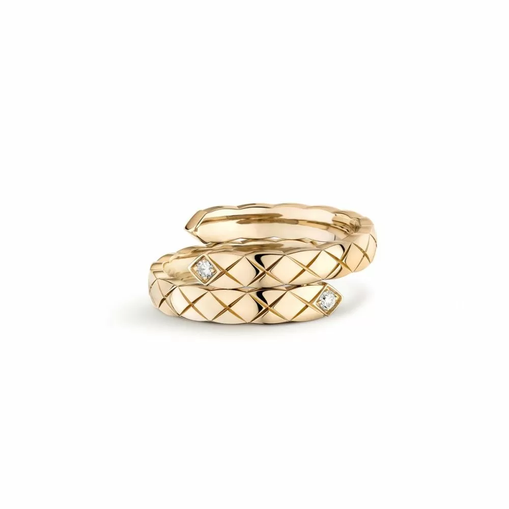 Chanel Coco Crush 18k Beige Gold Toi Et Moi Small Diamond Ring