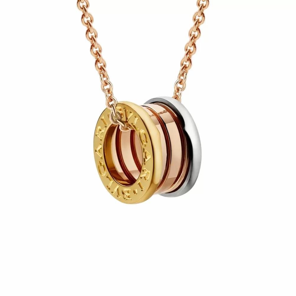 Bvlgari  Yellow, Rose, and White Gold Element Pendant Necklace